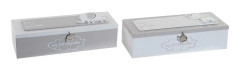 Dekorationslåda DKD Home Decor Metall Trä MDF (24 x 8 x 6 cm) (2 pcs)