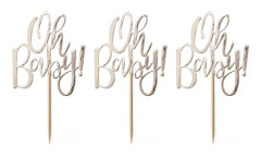 Tårtdekoration Oh Baby Guld Metallic