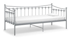 vidaXL Sängram bäddsoffa grå metall 90x200 cm