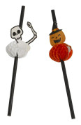 Sugrör Halloween Pumpa/skelett 8-pack