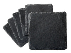 Glasunderlägg i skiffer 6-pack