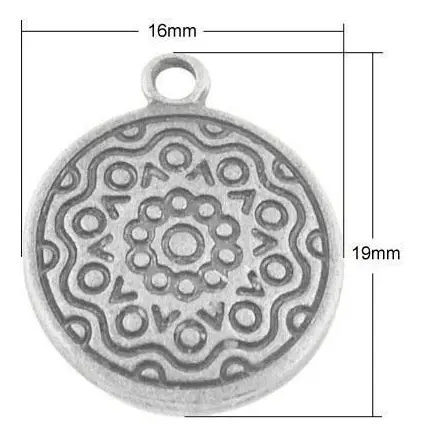 6 stycken Cabochon hållare antik silver 14mm