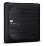 WD My Passport Wireless Pro 4 TB WiFi-hårddisk USB 2.0, USB 3.2 Gen 1 (USB 3.0), Kortläsare, WiFi 802.11 b/g/n/ac Svart