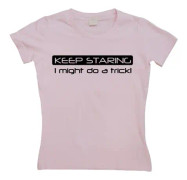 Keep Staring... Girly T-shirt Rosa X-Large