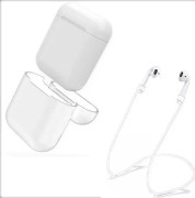 Airpod Silikon Fodral + Hörlur Straps & Handrem Apple Matt Vit
