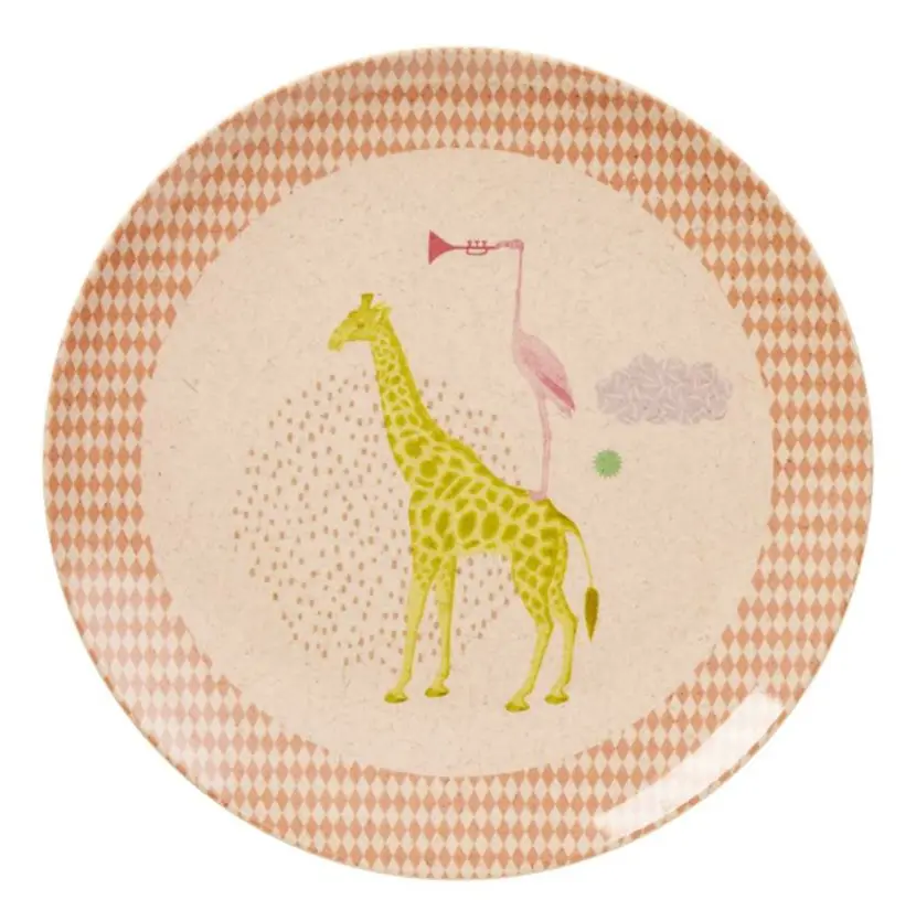 Rice, Bambu och Melamin Tallrik Animal Print