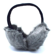 Gråa fluffiga öronmuffar