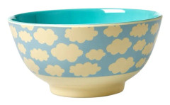 Rice, Melamine Bowl with Cloud Print Two Tone Medium