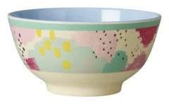 Rice, Melamine Bowl Två Färgad Splash Print