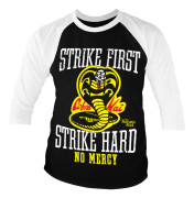 Karate Kid - Cobra Kai No Mercy Baseball 3/4 Sleeve Tee White-Black Large