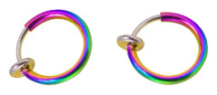 2-pack Flerfärgad Fake Piercing Öron Läpp Näsring Septum Läppring