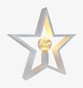 Trästjärna bordslampa - vit