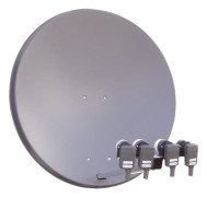 Maximum 85 cm Sat Dish 20 dgr Solution 4 x Single LNB / DiSEqC / Cables / WM - Europe-4-You