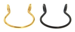 2-pack Fake Piercing Läpp Näsring Septum Läppring Guld Svart