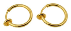 2-pack Guld Fake Piercing Öron Läpp Näsring Septum Läppring