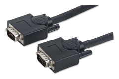 Manhattan VGA Connector Cable VGA 15-pin Connector, VGA 15-pin Connector 30,00 m Svart 337342 skruvbar VGA-kabel