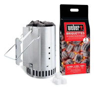 WEBER Rapidfire-tändningskorstensats - Med 2 kg briketter + 6 eldstartkuber