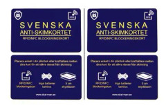 Svenska Anti-Skimkortet RFID Bank och Kreditkortsskydd 2 Stycken
