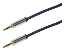 LogiLink 3.5mm - 3.5mm 0.3m, 3,5mm, Hankoppling, 3,5mm, Hankoppling, 0,3 m, Blå