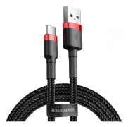 Baseus Cafule USB till USB-C Kabel, 3A, 1m - Röd/Svart