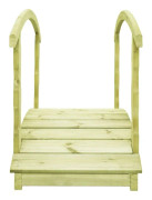 vidaXL Trädgårdsbro med räcke 170x74x105 cm impregnerad furu