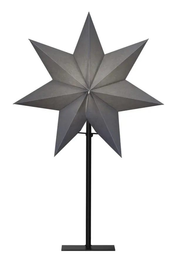 Ozen adventsstjärna på fot grå Höjd: 55 cm