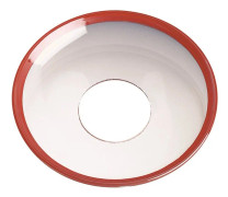 Nybro Glasbruk - Ljusmanschett Klar röd dekorkant, 65 mm