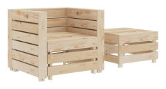 Pallsoffa set 2 delar trä