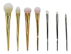 Sminkborstar 7-pack professionella borstar real brushes metal
