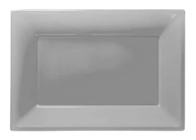 Serveringsfat i Plast Rektangel Silver