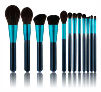 Sminkborstar make-up brushes professionella 12-pack (Blå)