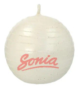 Artman ARTMAN * candle ANDALO METALIC BALL 8 CM WHITE