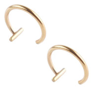 2-pack Fake Läpp Piercing utan Hål Fake Läppring - Guld