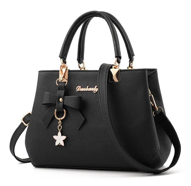 Handväskor med stor kapacitet för kvinnor Bowknot Läder Axelväska Mode Crossbody Messenger Väskor