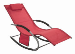 SoBuy Solsängar för utomhusbruk 63x150x87cm - Gungstolar | Röd OGS28-R