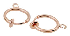 2-pack Roséguld Clip-on Örhänge Fake Piercing för Valfritt Hänge