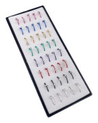 40-pack Fake Piercing Öron Läpp Näsring Septum Diamant