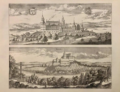 Litografi efter kopparstick 1856 - Nääs Gräfsnäs Västergötland - Erik Dahlberg