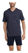 Schiesser Day and Night Short Check Pyjama 3XL-6XL