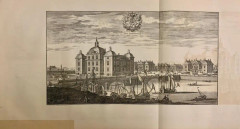 Antik Litografi efter Kopparstick 1856 - Strömsholms Slott - Erik Dahlberg