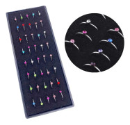 40-pack Fake Piercing Öron Läpp Näsa Septum Diamant