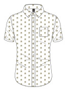 Queen Unisex Casual Shirt: Crest Pattern (All Over Print) (Large)