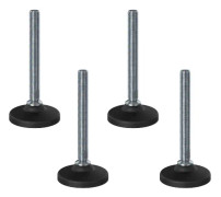 Rostfri avvägningsfot M16x150 med 80 mm plastfot 1000 kg - Set om 4