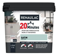 RENAULAC Enfärgad interiörfärg 20 minuter väggar och träarbete - 1L - 10 m² - Satinvattengrön