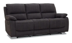 Soffa Recliner 3-Sits - Texas - Grå - Microtyg/Konstmocka