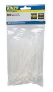 KINZO Set med 100 buntband - 4,5x120 mm - Vit (Set med 3)