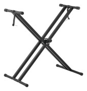 [en.casa] Keyboardstativ x modell-keyboardställ-61-98cm-30-83cm-järn-svart-ställbar i 7-lägen-gummiklädda stödytor-universala