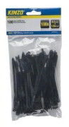 KINZO Set med 100 buntband - 4,5x120 mm - Svart (Set med 3)