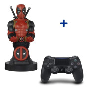 PlayStation Pack: PS4 DualShock 4.0 V2 Jet Black Controller + Deadpool Figure - Utsökt spelkontrollsupport
