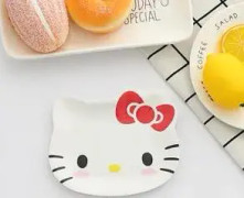 Mode tecknad hello kitty söt dopp liten maträtt